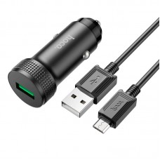 Адаптер автомобильный HOCO Micro USB Cable Level single port car charger Z49A 18W 3A QC3.0