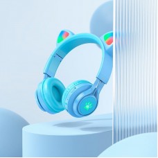 Наушники детские HOCO Cat ear kids BT headphones W39 голубые