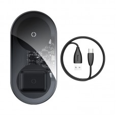 Зарядка QI BASEUS Simple 2in1 Wireless Charger 18W Max For Phones+Pods (WXJK-01)