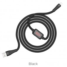 Кабель Hoco Lightning с таймером S4 1.2m черный
