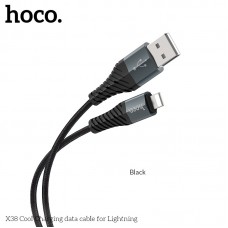 Кабель HOCO Lightning Cool X38 1 метр черный