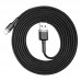 Кабель BASEUS cafule USB - Lightning 2 метра (CALKLF-CG1) черно серый