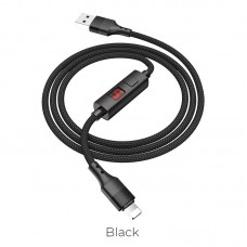 Кабель с таймером зарядки Hoco S13 Central Control Timing для iPhone (Lightning) 1.2м черный