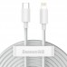 Кабель Baseus Type-C to Lightning Simple Wisdom Cable Kit набор 2 штуки 1.2m (TZCATLZJ-02)