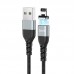 Кабель HOCO Lightning Traveller magnetic charging data cable U96 черно серый