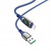 Кабель HOCO Lightning Extreme charging data cable S51 с дисплеем 1.2m синий