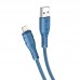 Кабель HOCO X67 Nano silicone charging data cable USB - Lightning 1m синий