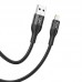 Кабель HOCO Lightning Creator silicone charging data cable X72 1 метр черный усиленный