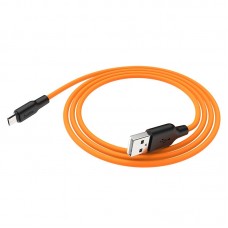 Кабель силиконовый HOCO Micro USB X21 Plus 1м оранжевый