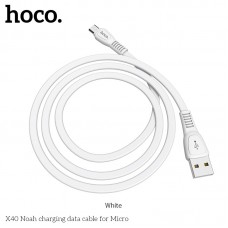 Кабель HOCO Micro USB TPE Flat Noah X40 1 метр белый