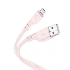 Кабель HOCO Micro USB Crystal color silicone X97 1m силиконовый розовый