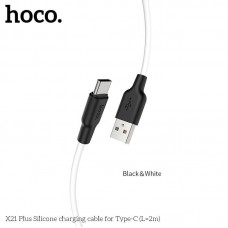 Кабель гибкий силиконовый HOCO USB - Type-C Silicone X21 Plus 2 метра белый