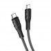 Кабель HOCO Type-C to Type-C Nano silicone charging data cable X67 1.2m 60W 5A черный
