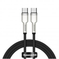 Кабель BASEUS Type-C to Type-C Cafule Series Metal Data Cable 1m 100W (CATJK-C01) черный