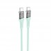 Кабель прозрачный дизайн HOCO U111 Type-C to Type-C 120 см 60W 3A зеленый