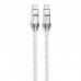 Кабель силиконовый HOCO U113 Type-C to Type-C Solid silicone cable 1.2m 100W серебристый