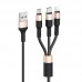 Кабель HOCO Combo Micro USB/Lightning/Type-C Xpress one pull three charging cable X26 черно золотой