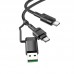 Кабель HOCO Combo 2 in 1 Type-C to USB/Type-C Moulder U106 100W черный