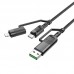 Кабель HOCO Moulder U106 Combo 4 in 1 Type-C и USB to Type-C и Lightning черный