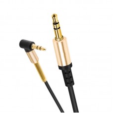 Кабель Hoco AUX Spring UPA02 аудио шнур 1 метр черно золотистый