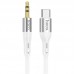 Кабель силиконовый HOCO UPA22 - 3.5mm to Type-C silicone digital audio conversion cable 1 метр белый