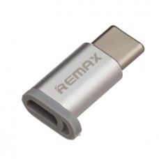 Переходник Micro USB to Type-C REMAX RA-USB1 адаптер вилка гнездо серебристый
