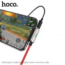 Переходник HOCO 3-in-one Lightning  cable to Sync Audio LS28 0.22m  2.4A