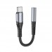 Переходник HOCO Type-C Digital 3.5 Audio converter DAC LS33 0.12m черно серый