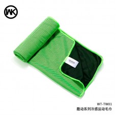 Полотенце для спортзала бамбуковое WK Sport towel WT-TW01 90x30cm зеленое