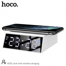 Настольные LED смарт-часы with Qi Charger HOCO DCK1 |Alarm/Watch/Qi Charger, 10W|