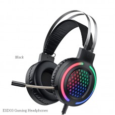 Наушники НОСО Gaming LED Headphones ESD03 полноразмерные  черные