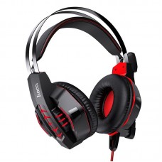 Наушники HOCO gaming Cool tour  headphones LED W102 черно красные