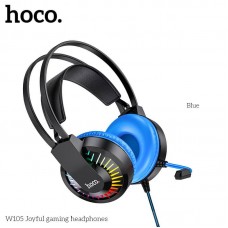 Наушники HOCO LED Joyful Gaming Headphones W105 черно синие