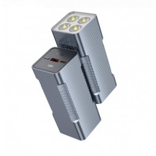 Универсальная мобильная батарея с прожектором Hoco Q15 LED Flashlight 22.5W 10000 mAh серая