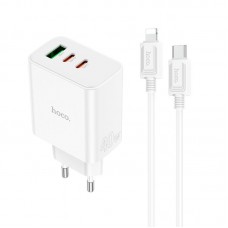 Зарядный комплект HOCO C126a Pure power three-port 40w с кабелем USB-C - Lightning