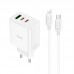 Зарядный комплект HOCO C126a Pure power three-port 40w с кабелем USB-C - Lightning