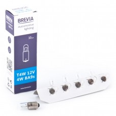 Лампа накаливания Brevia T4W 12V 4W BA9s CP упаковка из 10 штук