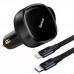 Зарядное устройство для авто адаптер 2 в 1 Baseus Enjoyment Retractable Type-C + Type-C 33W