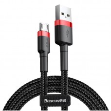 Кабель USB Micro - BASEUS cafule 2 метра усиленная оплетка (CAMKLF-C91) черно красный