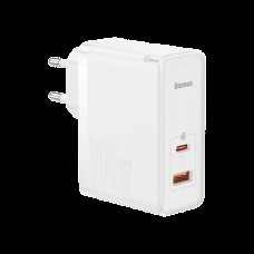 Сетевое зарядное устройство Baseus GaN5 Pro 2 порта USB + Type-C 100W (CCGP090202) Белое
