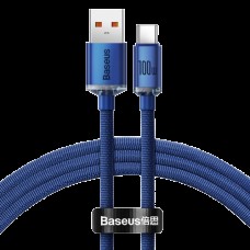 Кабель Baseus Crystal Shine USB 2.0 to Type-C 100W 1.2M Синий (CAJY000403)