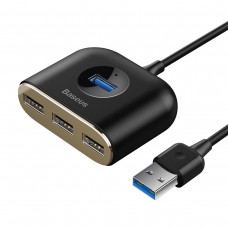 USB Hub Baseus Square Round 4 in 1 USB3.0 to USB3.0*1 + USB2.0*3 Черный (CAHUB-AY01)