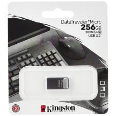 Флеш накопитель Kingston 256 Gb DT Micro USB 3.2 (DTMC3G2/256GB) металл