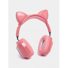 Наушники беспроводные HOCO ESD13 Skill cat ear кошачьи ушки розовые