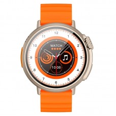 Умные часы с функцией звонка Hoco Y18 золотистые оранжевый ремешок