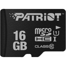 Карта памяти Patriot microSDHC LX Series 16 GB Class 10 с адаптером СД