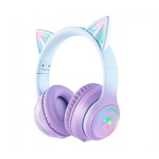 Наушники Bluetooth с подсветкой ONIKUMA B90 Gaming CAT with LED фиолетовые