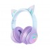 Наушники Bluetooth с подсветкой ONIKUMA B90 Gaming CAT with LED фиолетовые