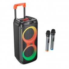 Акустика беспроводная - караоке колонка HOCO HA7 Leader wireless dual-mic outdoor BT speaker