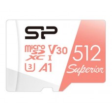 Карта памяти MicroSDXC 512 GB SILICON POWER Superior Pro Color U3 A1 V30 скорость записи 90 МБайт / сек
